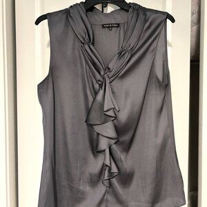 Silky, ruffle sleeveless top